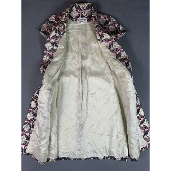 Gino Charles Dress Womens 8 A Line Geometric APC Pattern Vintage Elegant Diamond - Picture 11 of 13